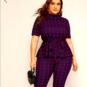 “Boss Lady” Navy and Red 2PC Set